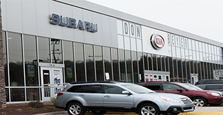 Subaru dealership commercial glass installation