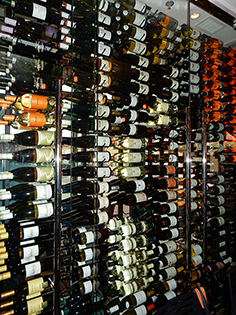 Glass wine rack detail by Design Glass & Mirror